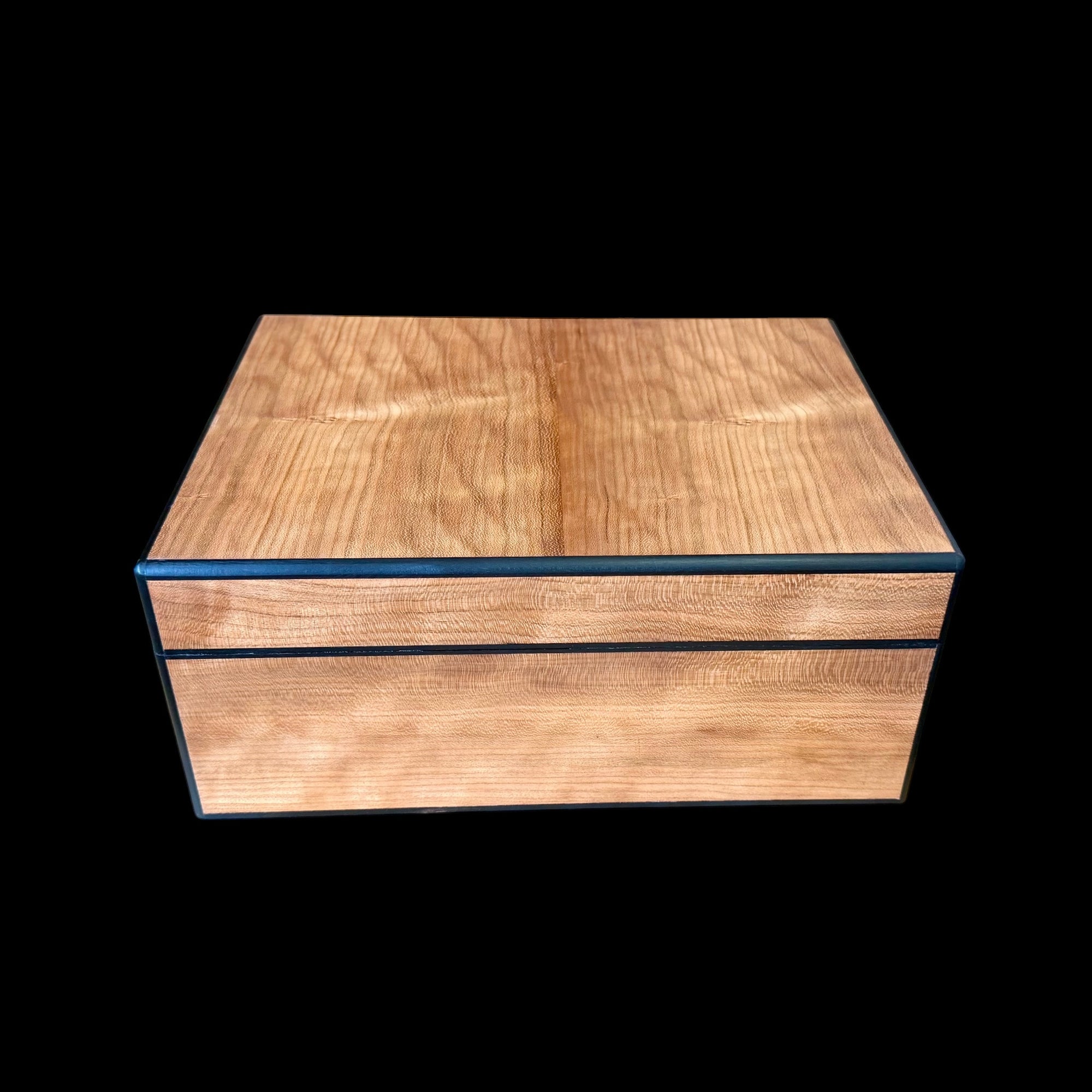 Curly Cherry 50 ct. Humidor w/ Ebony Accents