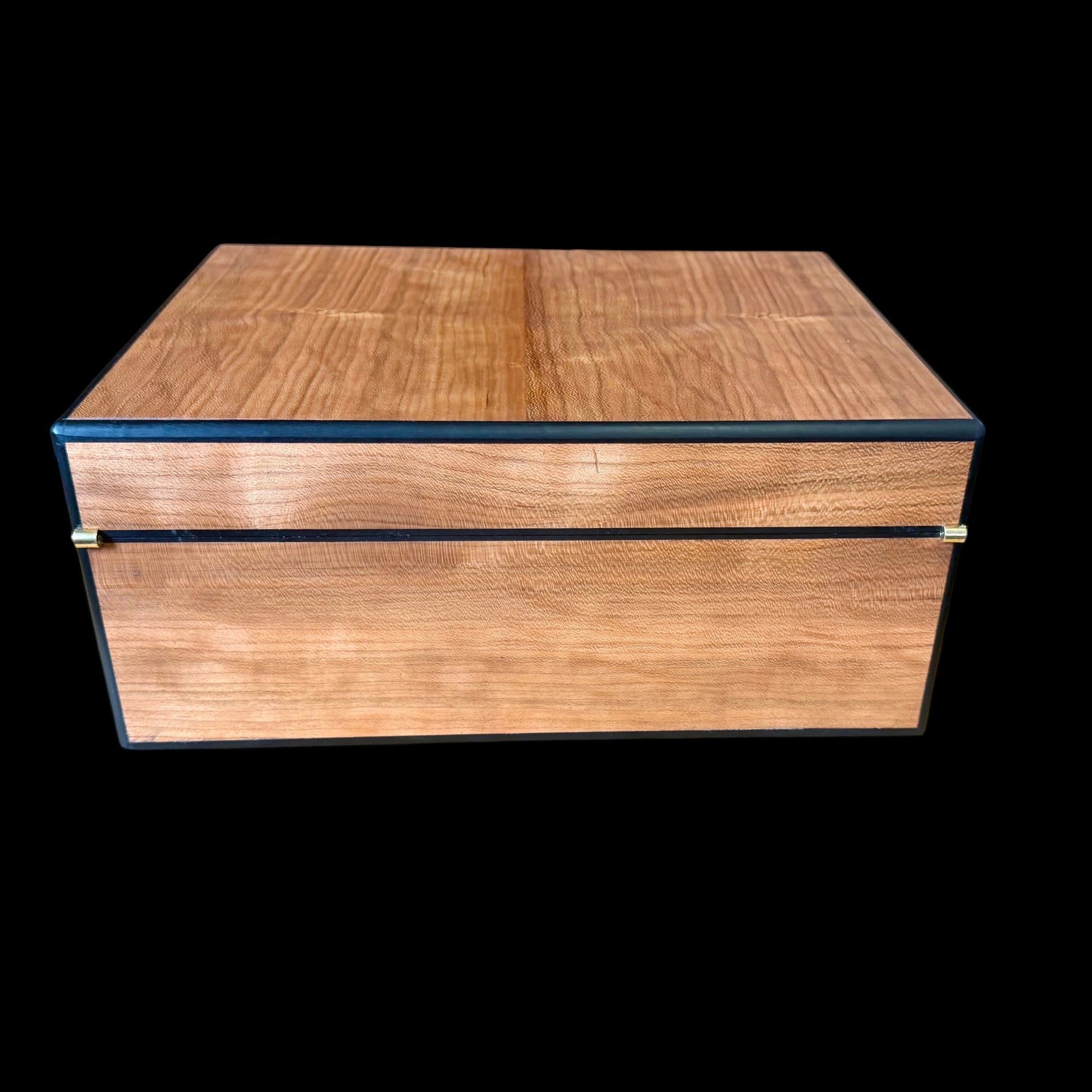 Curly Cherry 50 ct. Humidor w/ Ebony Accents