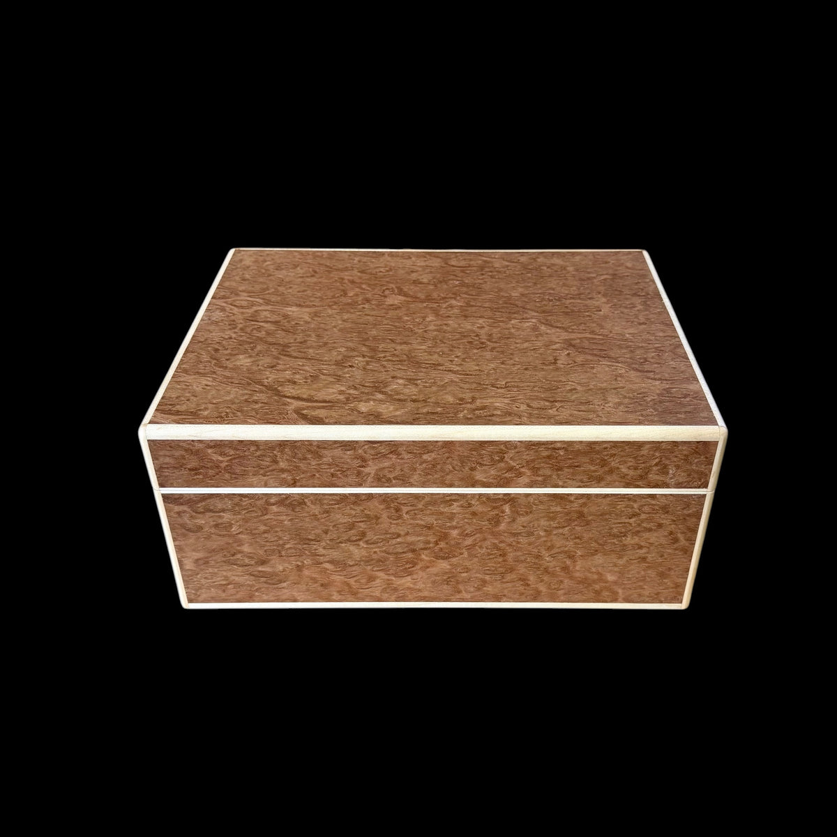 Pommele Eucalyptus 50 ct. Humidor w/ Curly Maple Accents