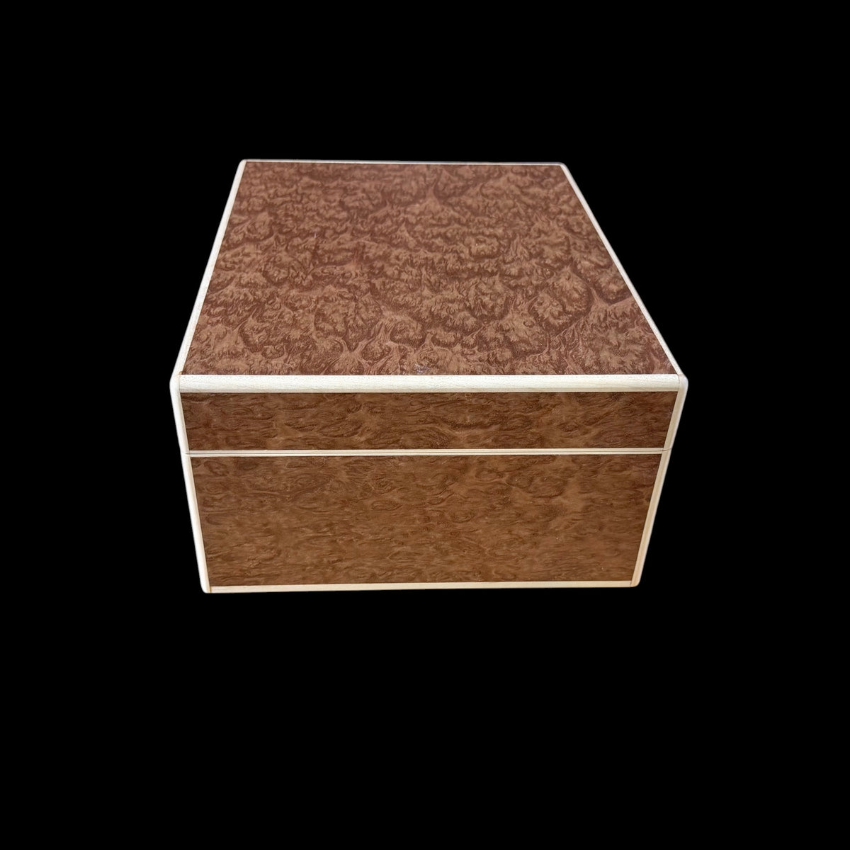 Pommele Eucalyptus 50 ct. Humidor w/ Curly Maple Accents