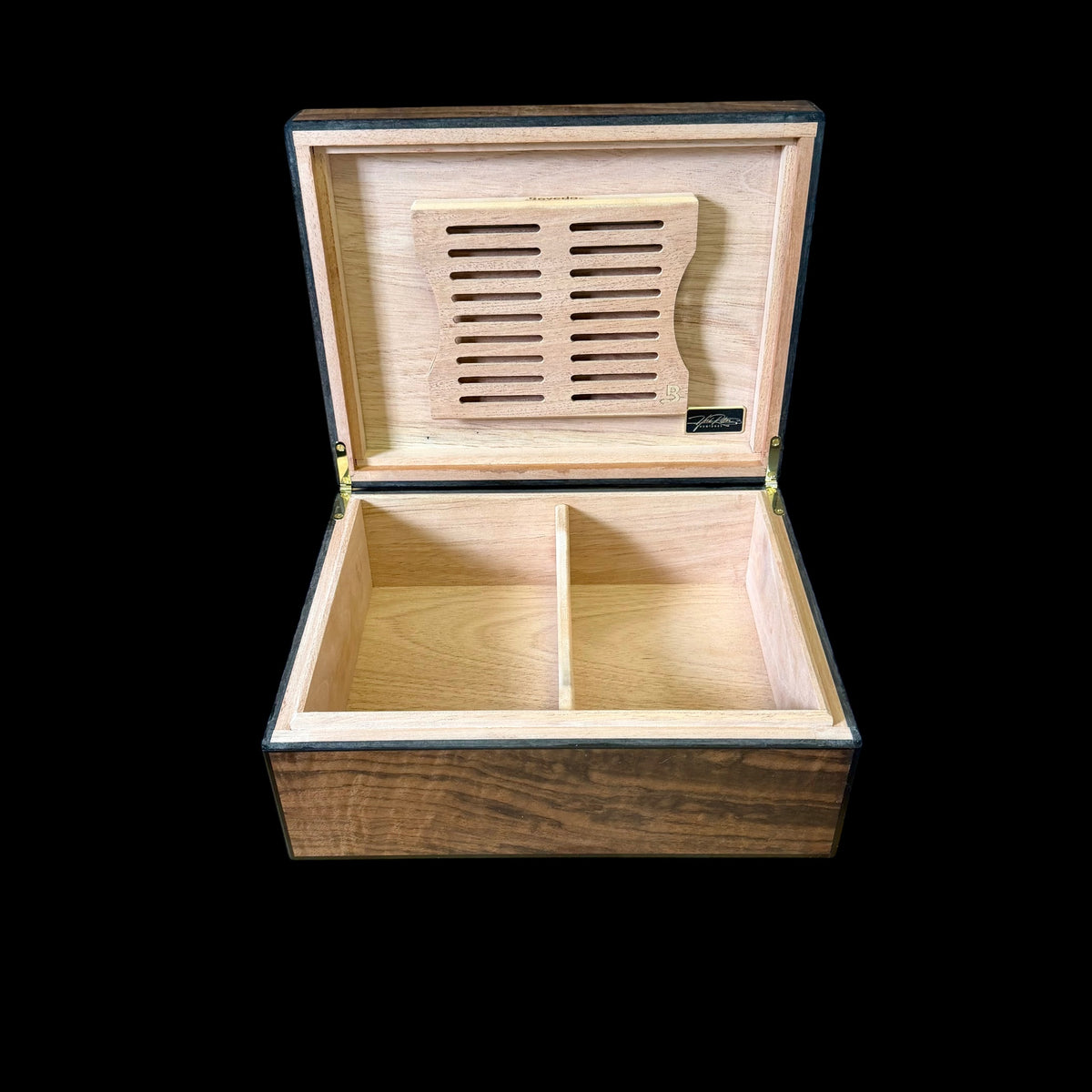Fiddleback Walnut 50 ct. Humidor w/ Gabon Ebony Accents