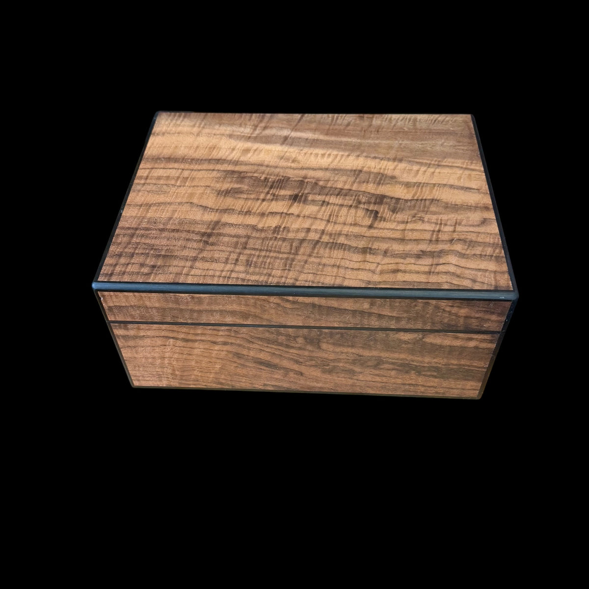 Fiddleback Walnut 50 ct. Humidor w/ Gabon Ebony Accents
