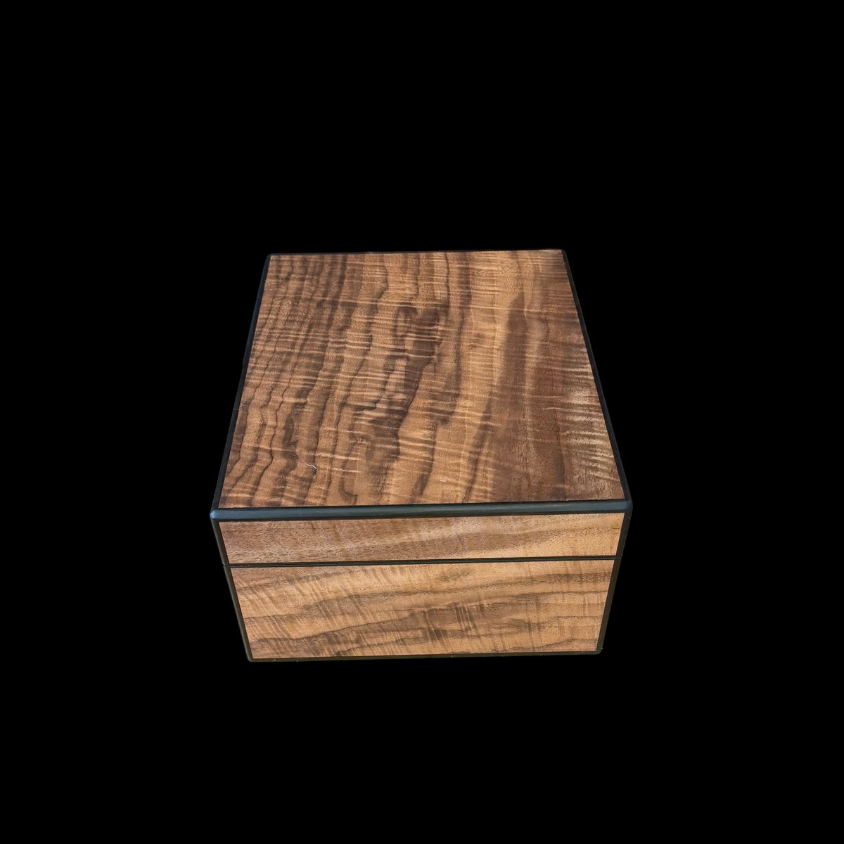 Fiddleback Walnut 50 ct. Humidor w/ Gabon Ebony Accents
