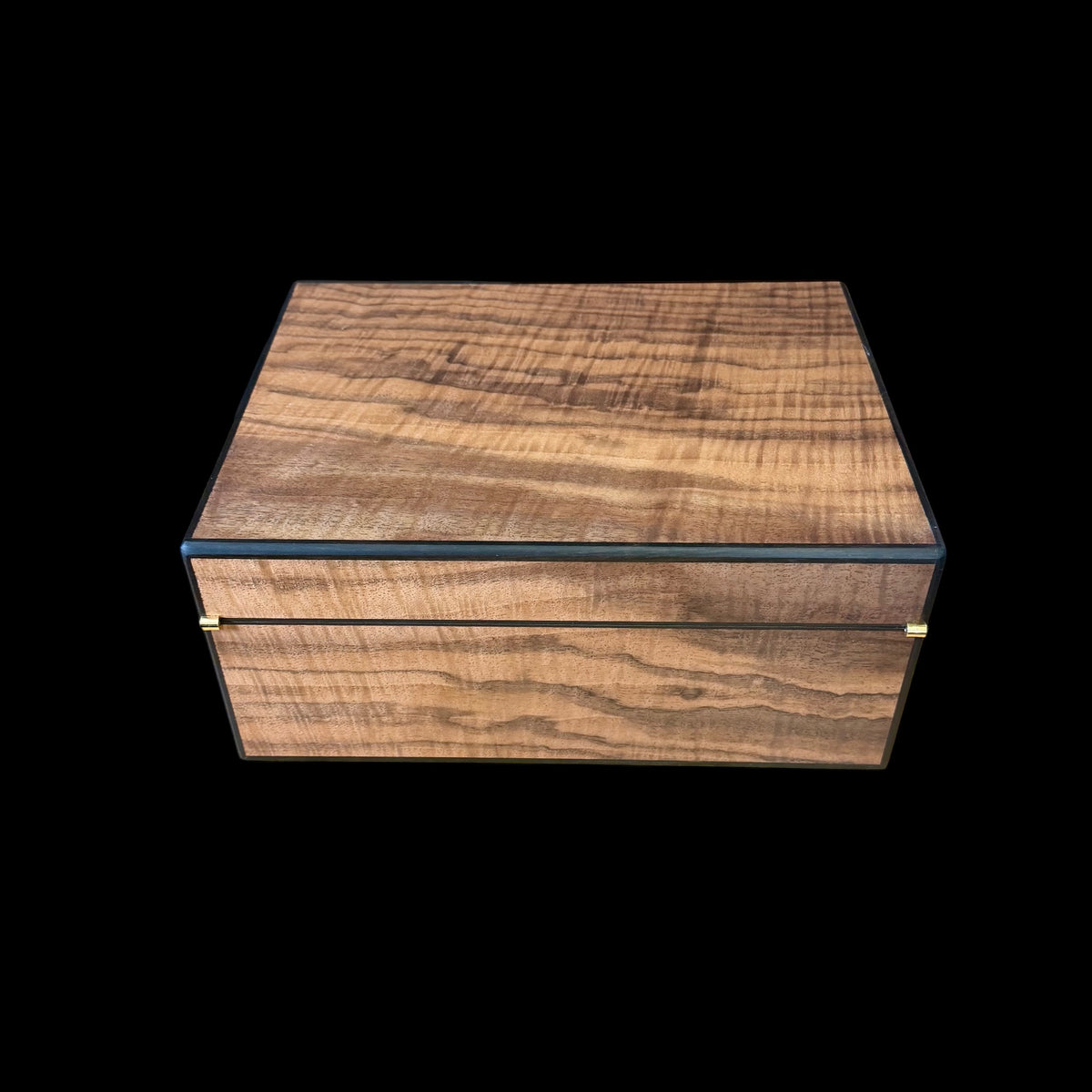 Fiddleback Walnut 50 ct. Humidor w/ Gabon Ebony Accents