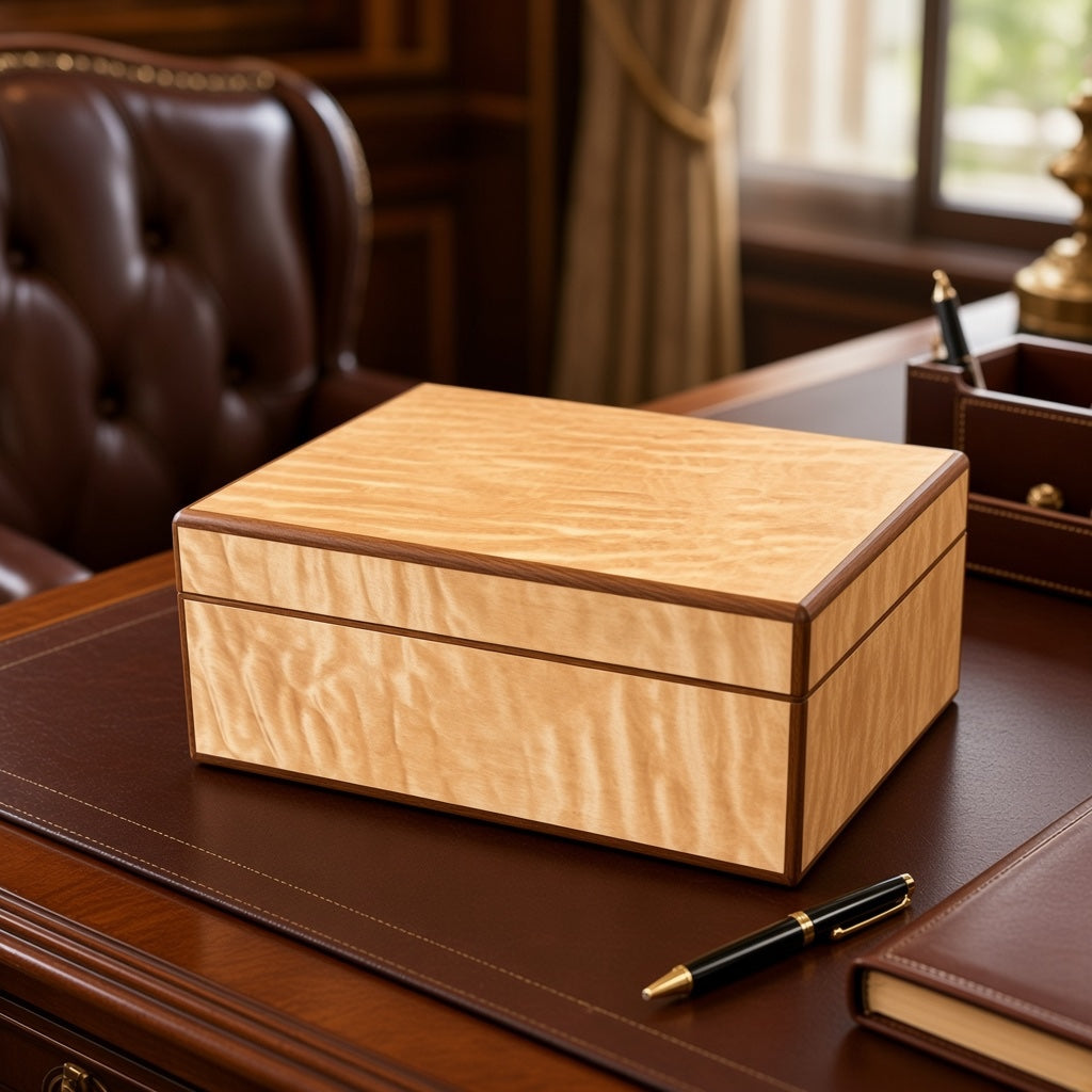Quilted Maple  50 ct. Humidor w/ Bolivian Rosewood Accents