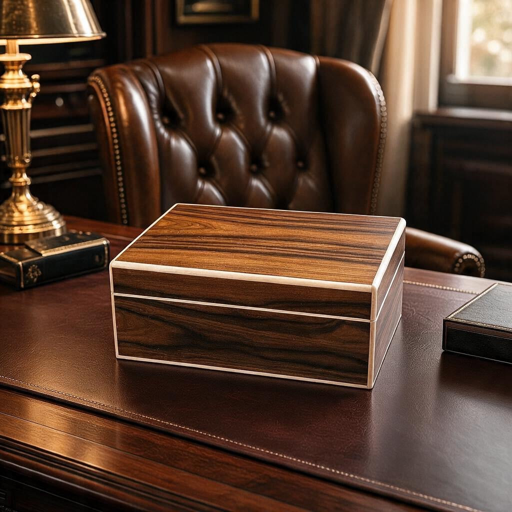 Bolivian Rosewood 50 ct. Humidor w/ Wenge Curly Maple Accents